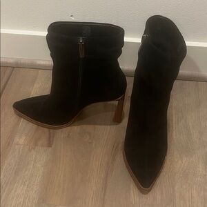Vince Camuto Suede Black Heeled Boots